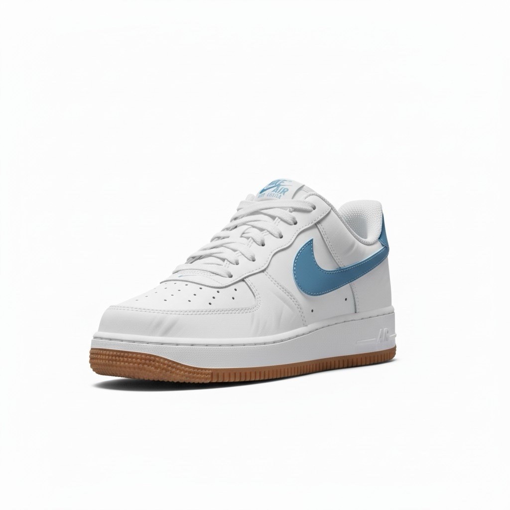 Nike Air Force 1 Youth White /Blue Beyond Size 7Y Gum Bottom Sneakers Shoes