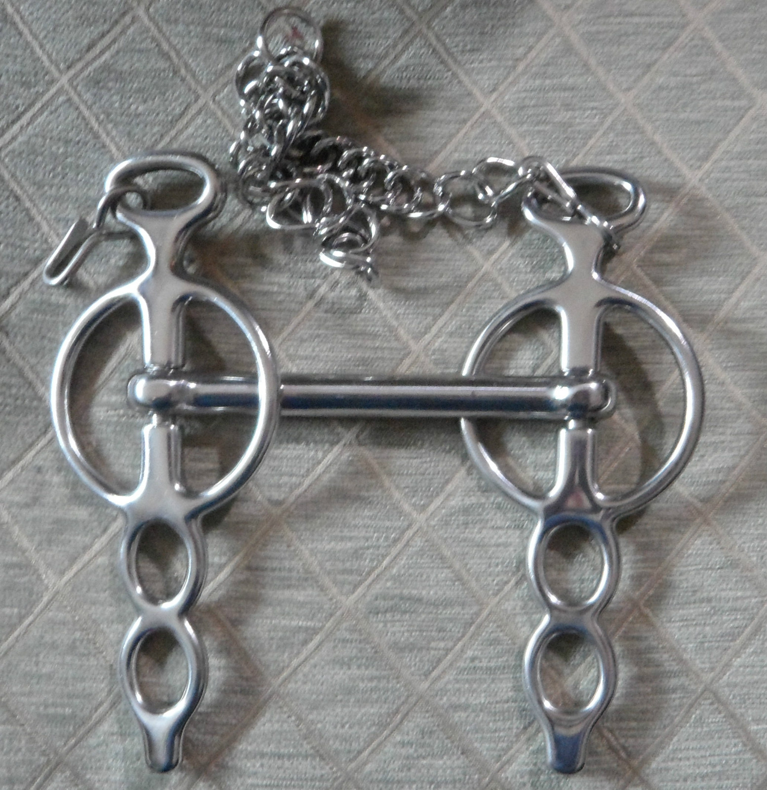 Driving  Riding  Liverpool Bit 6 1/2" Stiff mouth Stainless with chin chain.