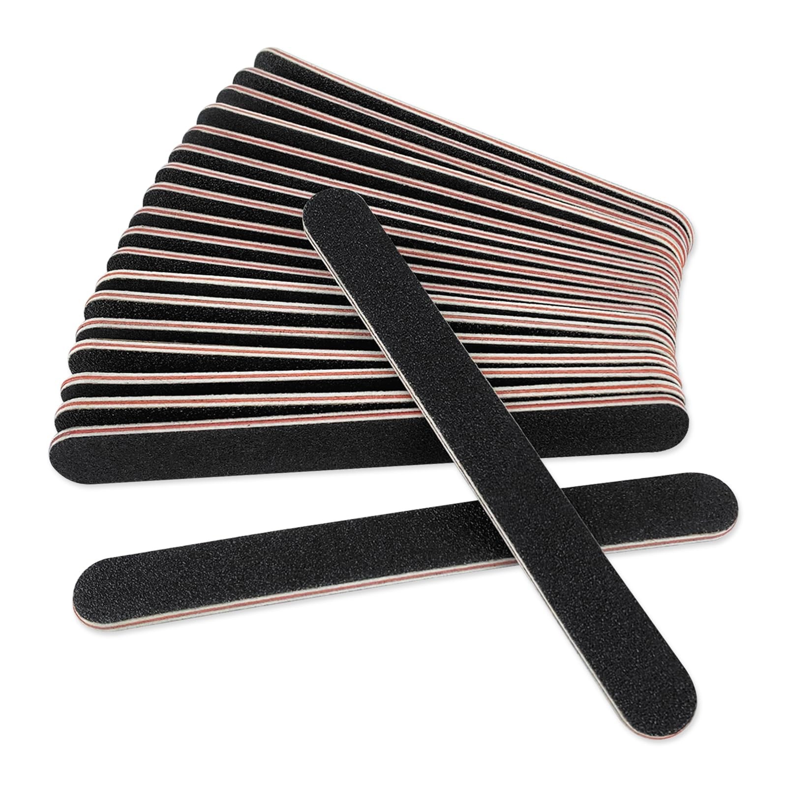 20 Pack 100/180 Grit Nail Files, Black Professional 179 x 19 x 4 mm,