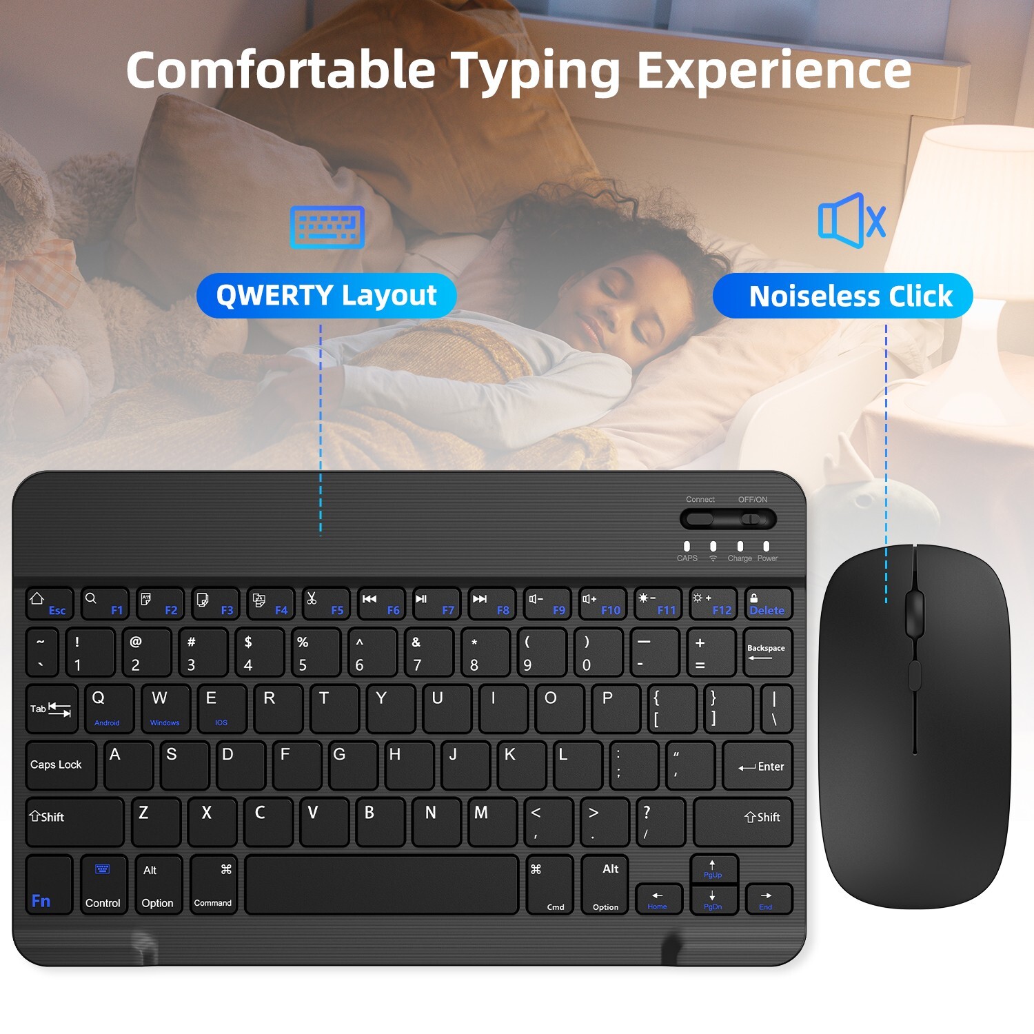 Bluetooth Wireless Keyboard and Mouse For Android IOS PC Phone Tablet Samsung