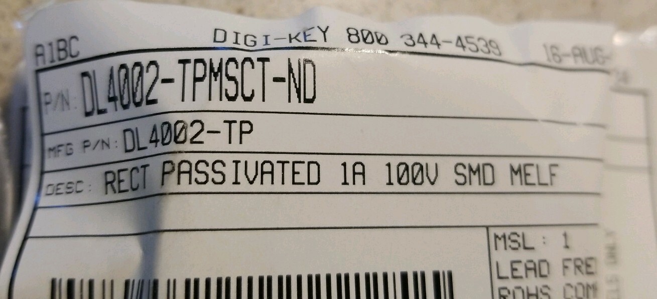 (5 pieces) DL4002-TP Rectifiers - 1A 100V Passivated SMD Fast Ship USA