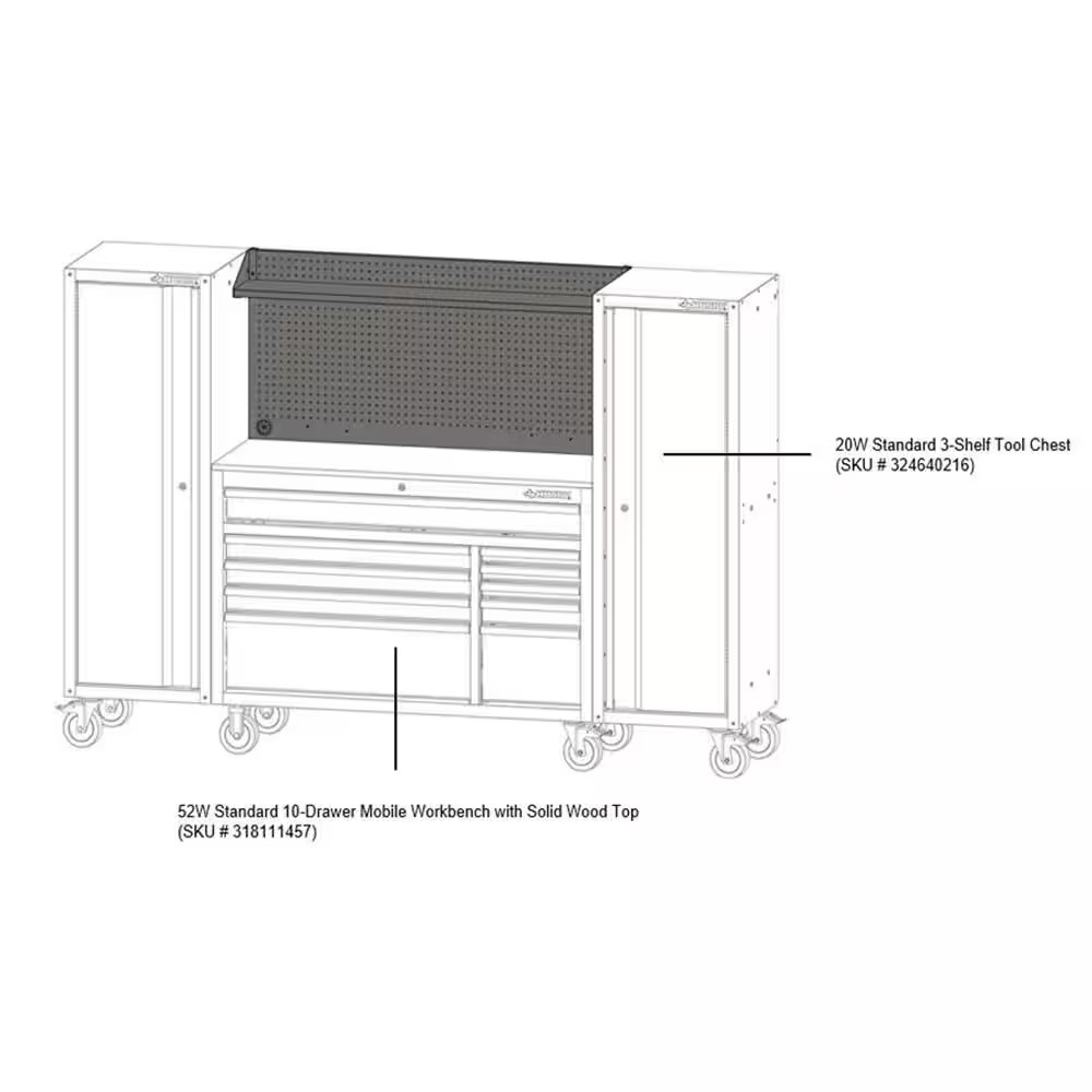 Modular 52 In. W Standard Duty Black Pegboard Attachment