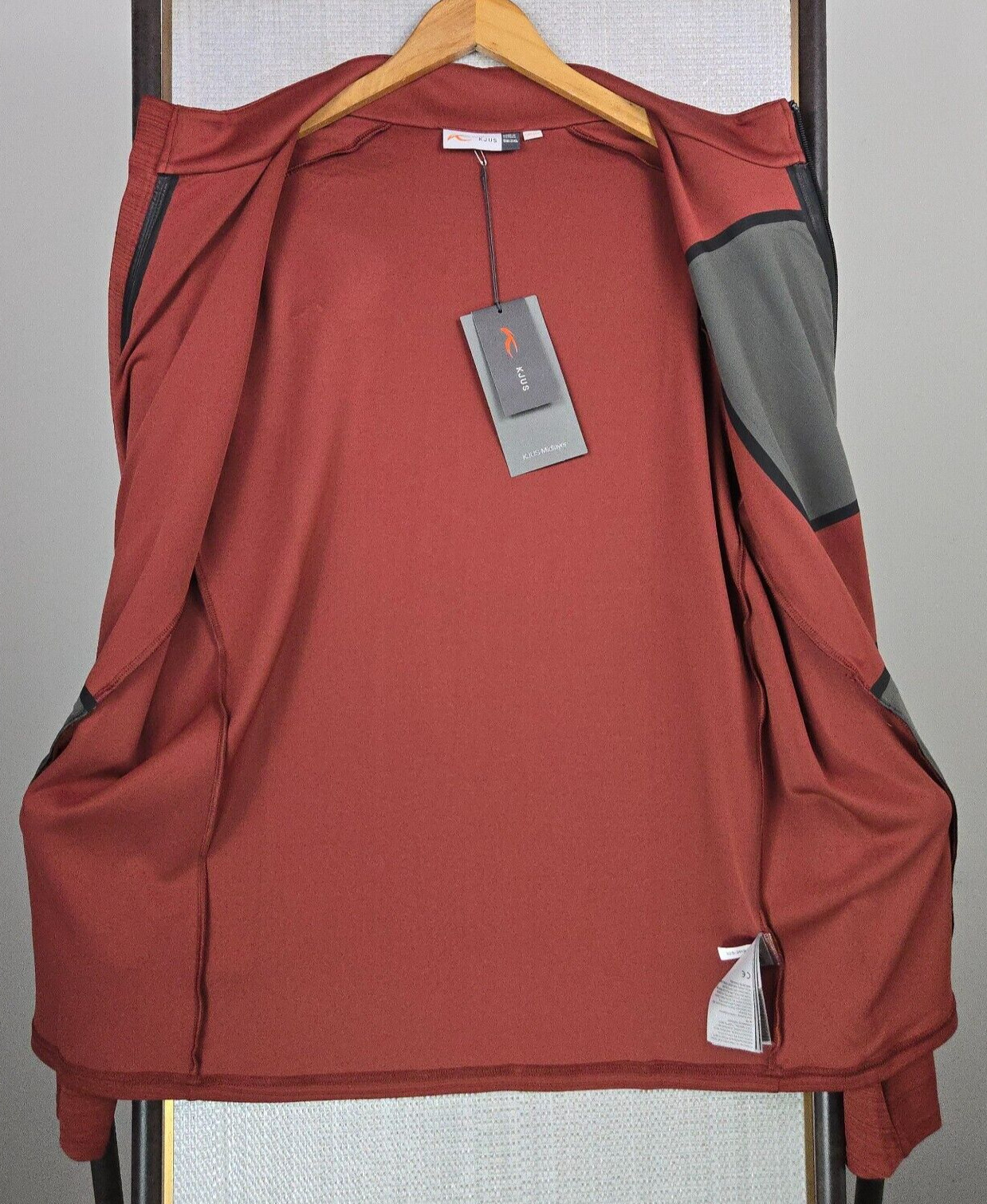 KJUS Full Zip Jacket Size 3XL NEW $279 Mens Performance Wicking Midlayer Rust