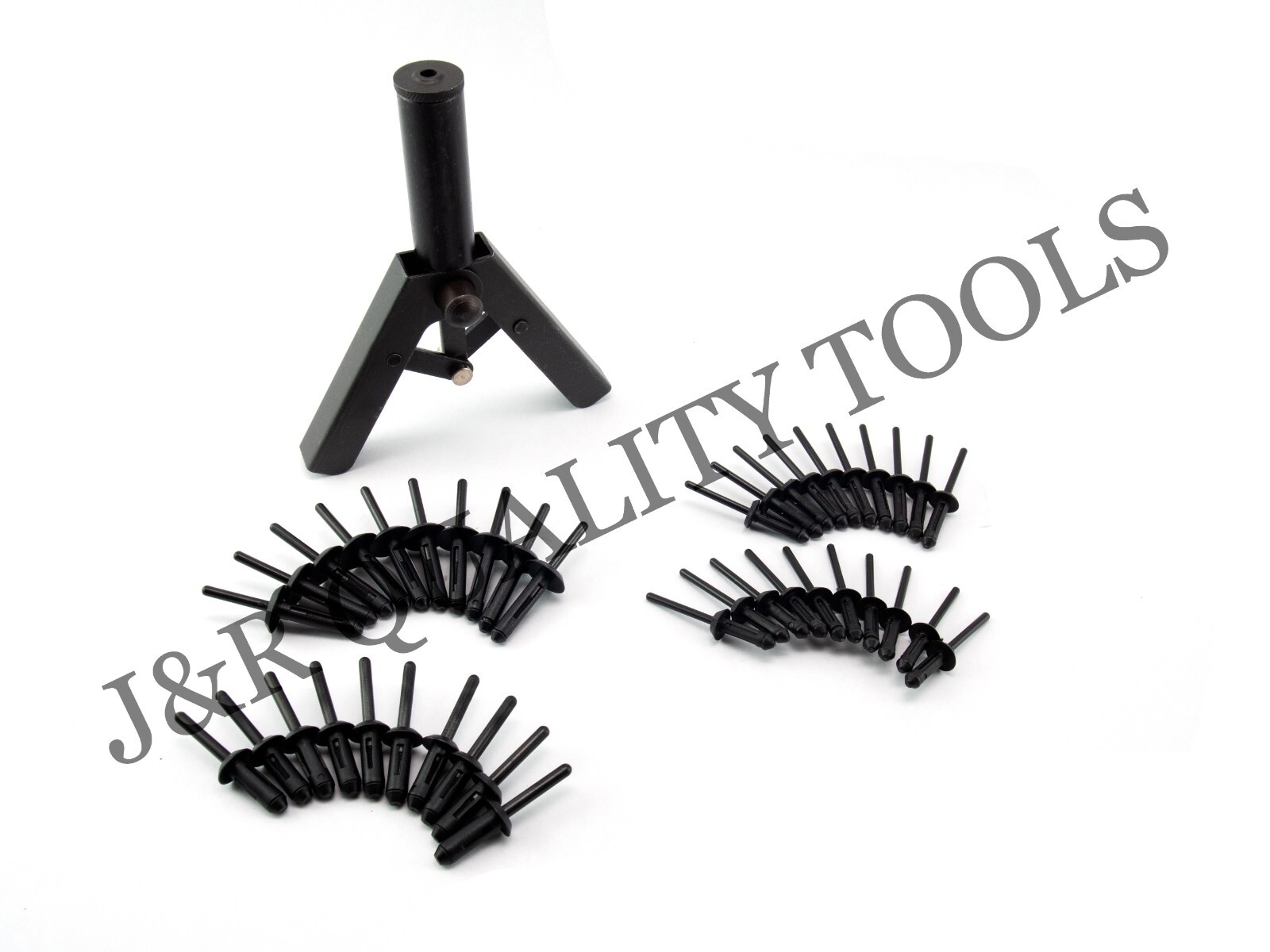 41 PC ASSORTED PLASTIC RIVETER RIVET GUN QUICK SET HAND TOOL W/ 40 POLY RIVETS