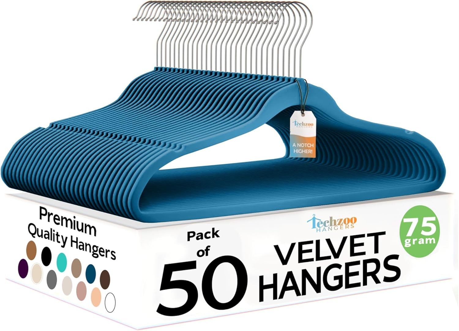 High-end velvet clothes hangers, pack of 50, ultra-thin non-slip adult felt