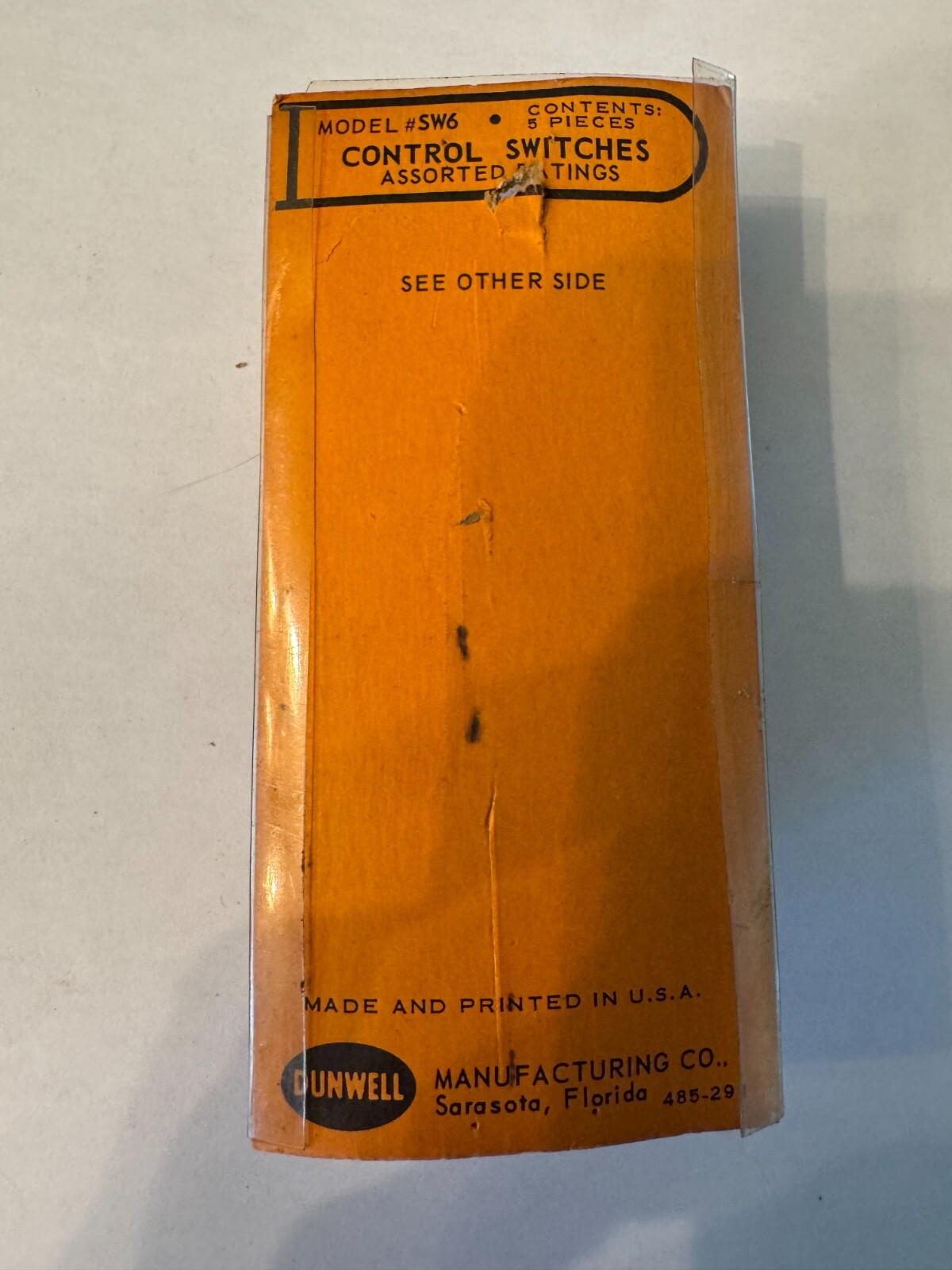 Dunwell Control Switches Model SW6 NEW
