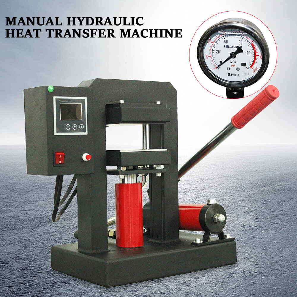 1 Ton Dab Press Hydraulic Heat Press Machine with 5x5" Heated Plate Bundle Kit