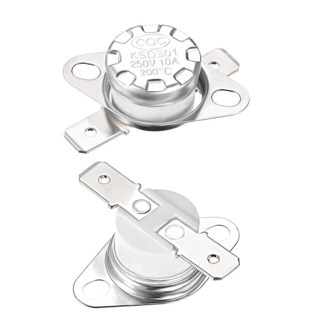 Temperature Control Switch Thermostat 200°C 10A N.C 6.3mm Pin 2pcs