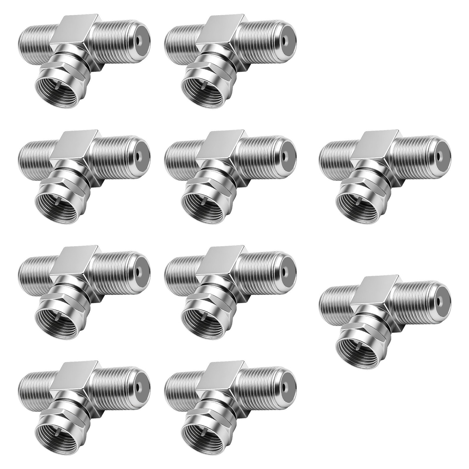 MEIRIYFA F Type Coax Splitter 3 Way 2 in 1 Out F Male to Dual F Female RG6 Co...