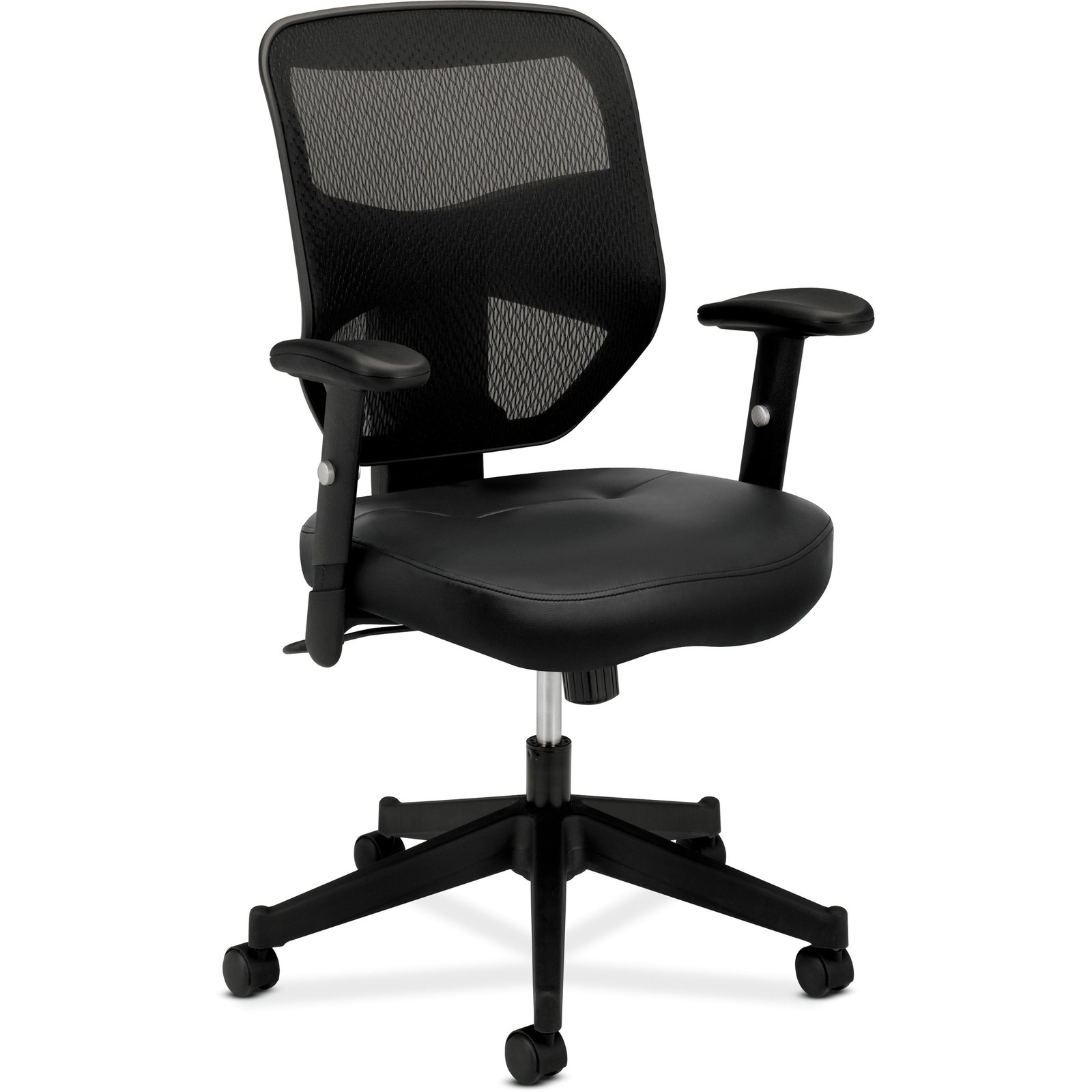 Basyx VL531SB11 High Back Work Chair Black Softhread Leather