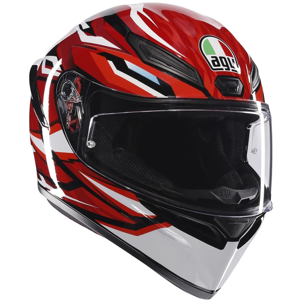 AGV K1-S - Lion Black/Red/White Motorcycle Helmet