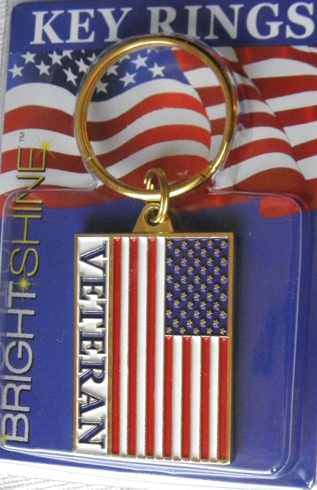 USA UNITED STATES VET VETERAN METAL ENAMEL KEYRING KEY CHAIN 1.5 INCHES