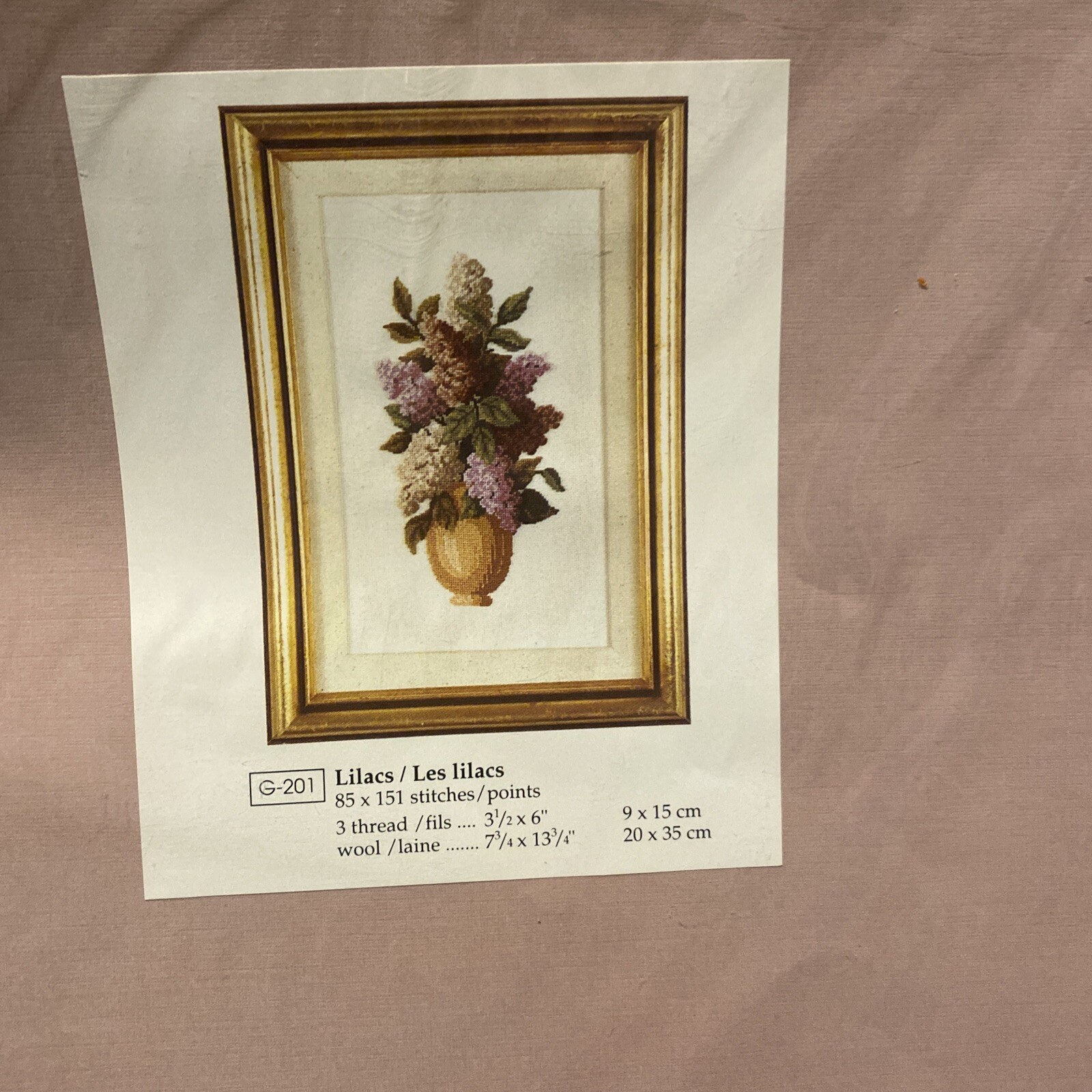 Gitta's Charted Petit Point Pattern Only - Lilacs