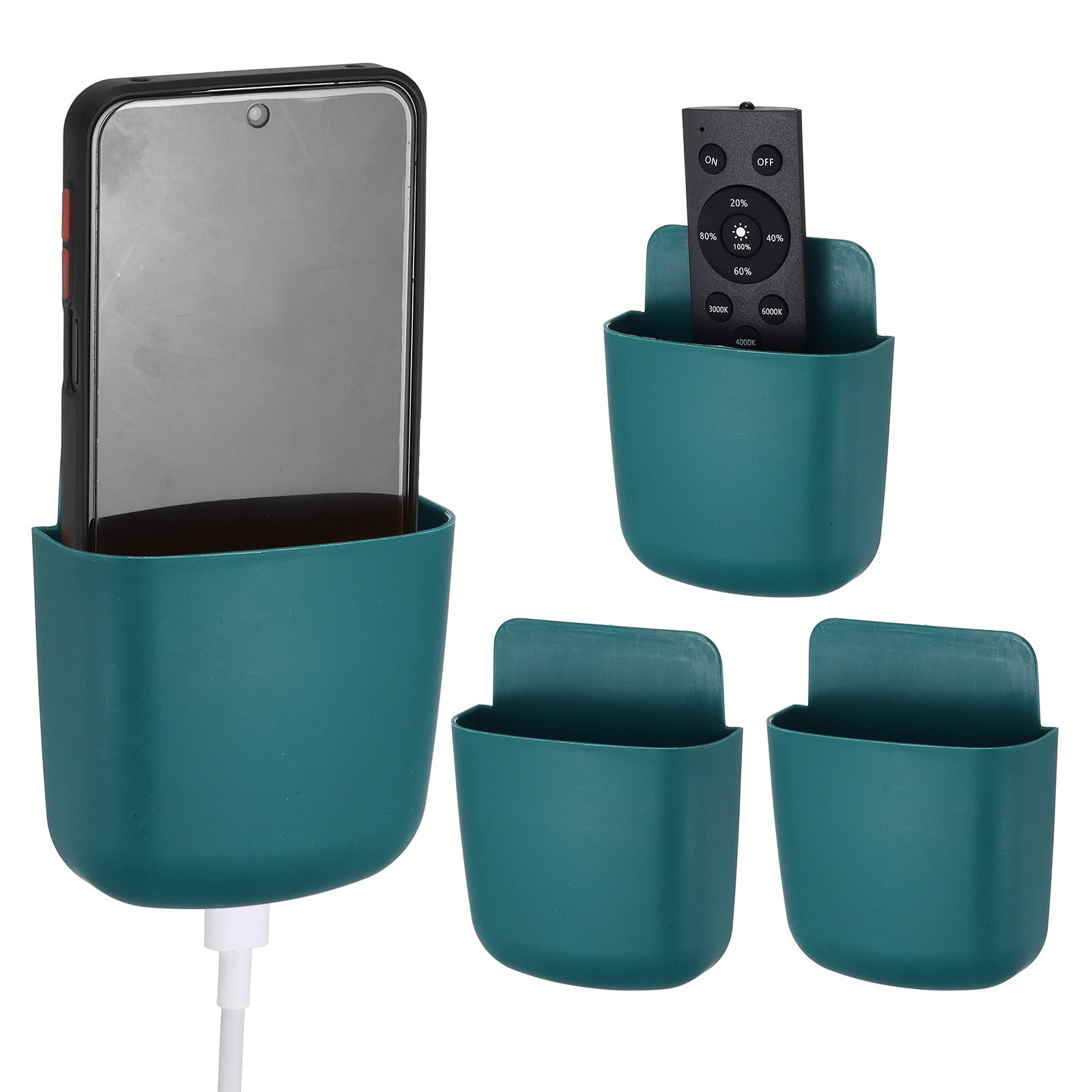 4Pcs Remote Control Holder Wall Mount, Self-Adhesive TV Air Conditioner Contr...