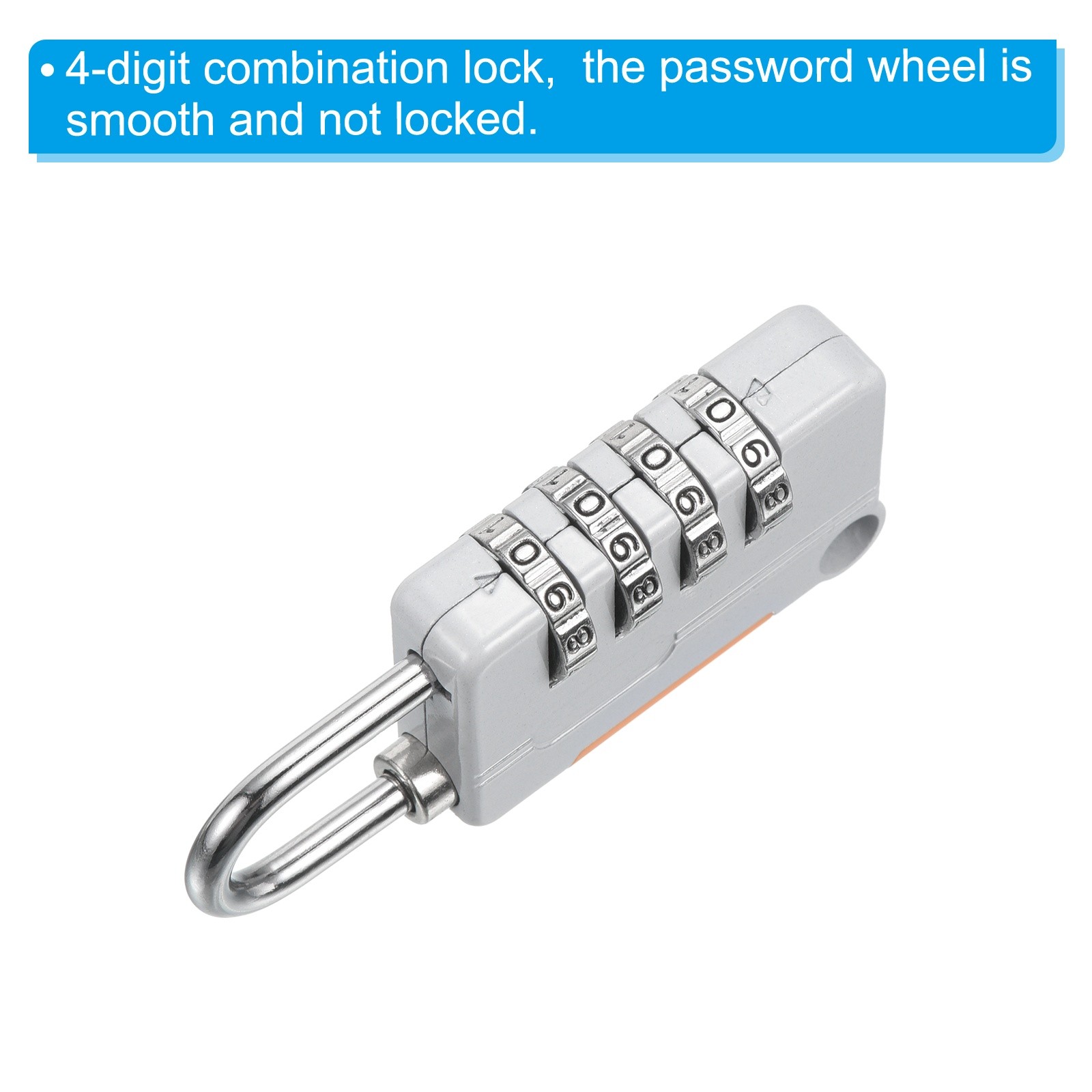 1Set 4 Digit Combination Lock 6.6ft Security Cable Padlock Lock Clear