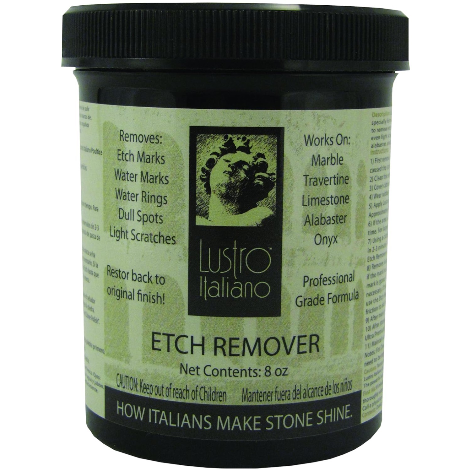 Professional Etch Remover Paste for Marble - 8 Ounce Unscented Formula
