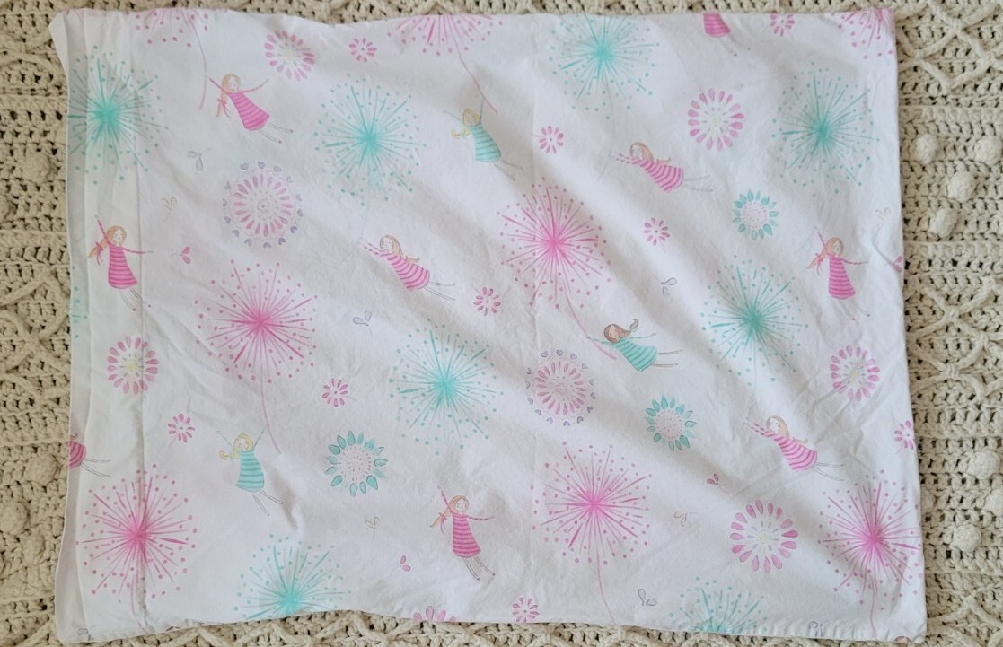 Pottery Barn Kids Floral Fairy Girls Standard Pillowcase