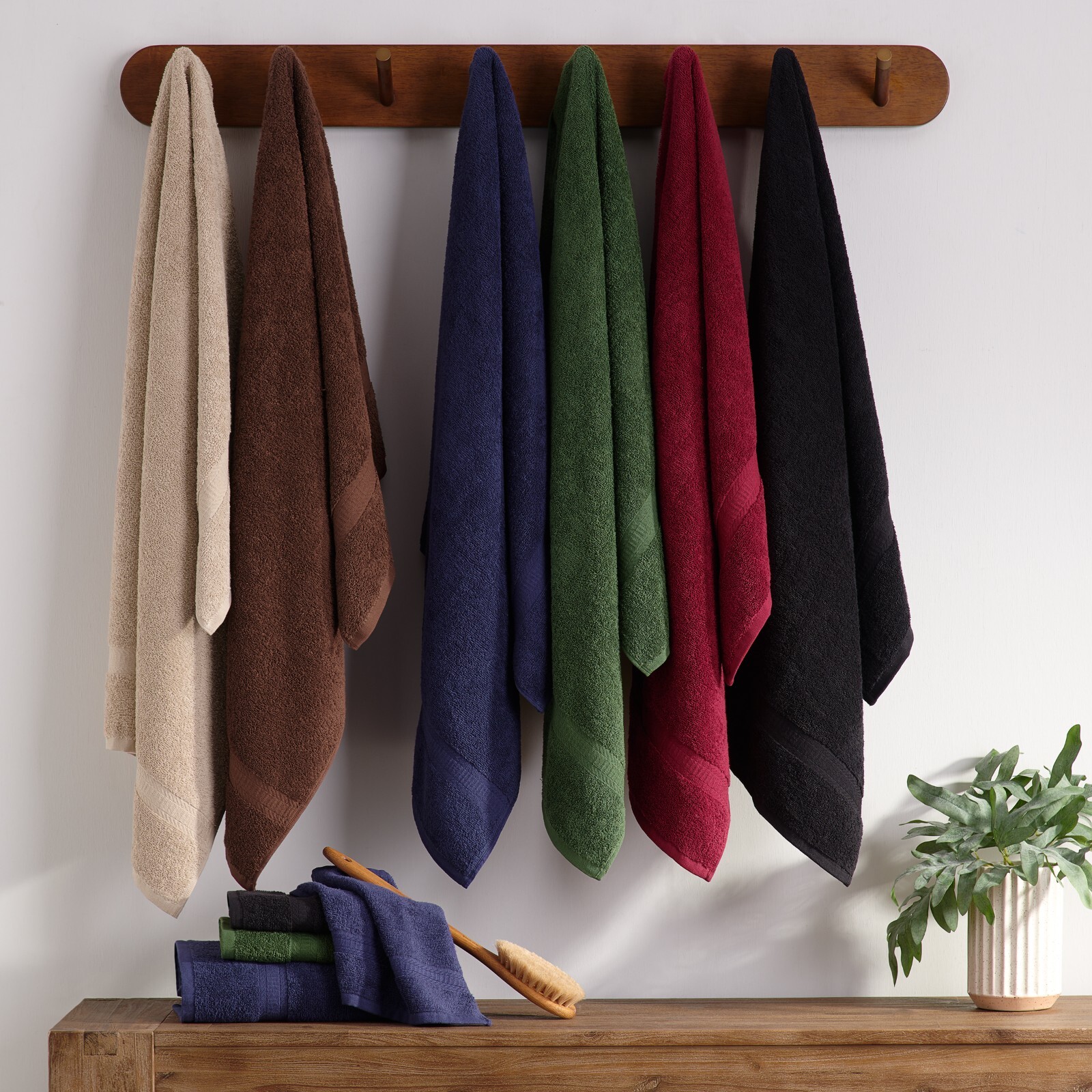 Ring Spun Cotton Bath Towels (6 Pack), 25x52, Color Options, Soft Bathroom Towel