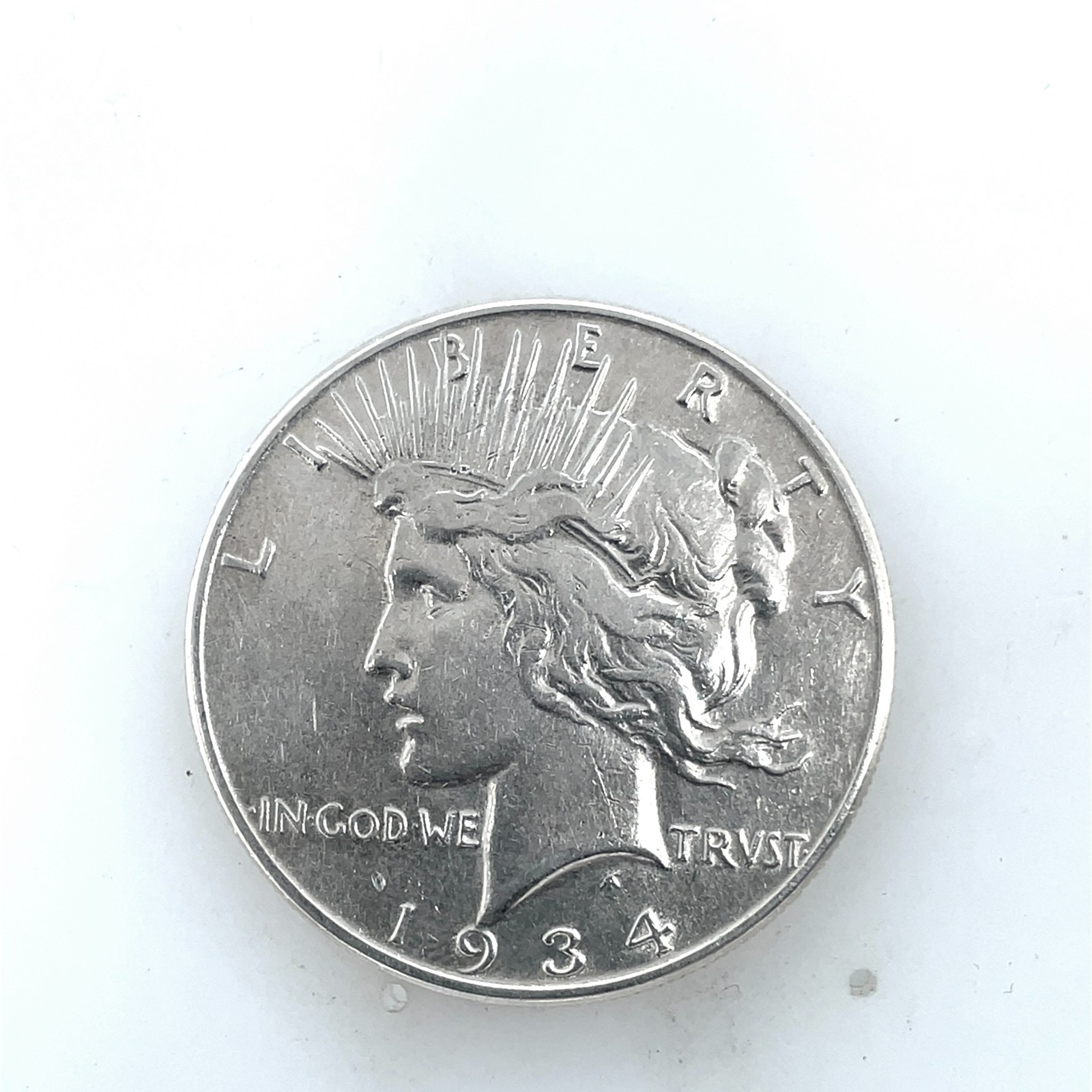 1934 Peace Silver Dollar AU - About Uncirculated $1 U.S Coin # 532