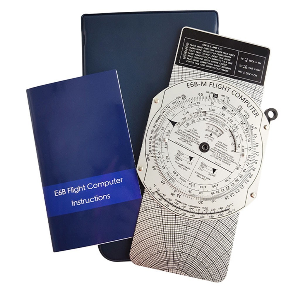 E6B flight computer circular slide rule for fuel wind and time For aviation