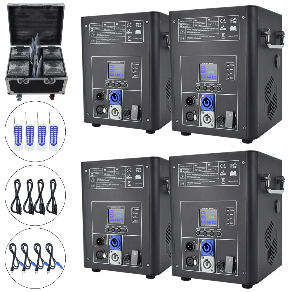 4pcs DMX 750W Cold Spark Machine Fireworks Machine for Wedding with Flight Case