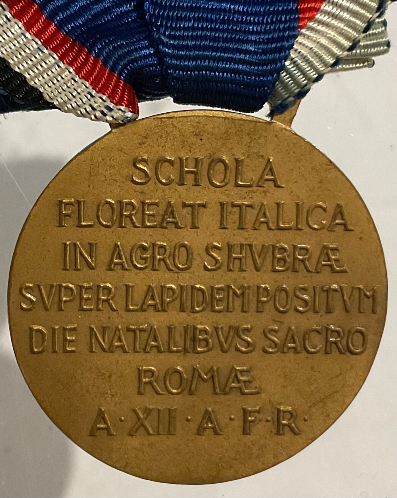 REGNO D’ITALIA SCHOLA FLOREAT ITALICA IN AGRO SHUBRA ROMA MEDAGLIA A.XII° 1934