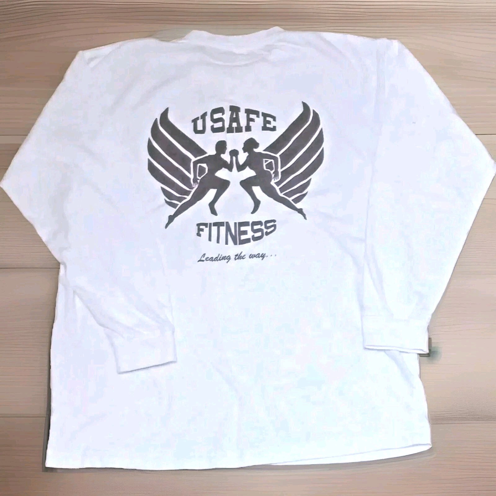 USAFE FITNESS AIR FORCE PTU PT PHYSICAL FITNESS WHITE LONG SLEEVE SHIRT LARGE