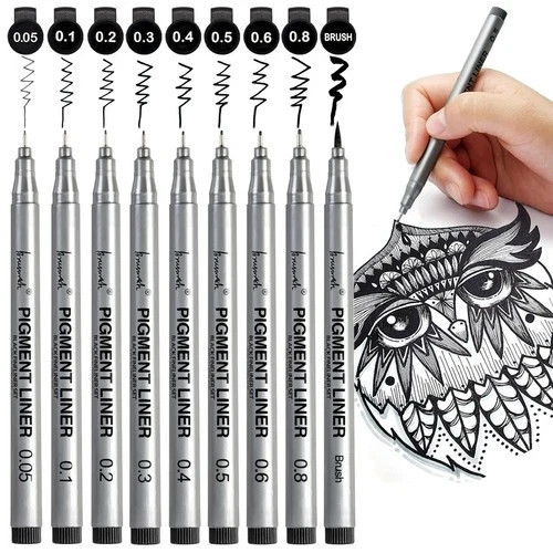 Brusarth Precision Black Micro-Pen Fineliner Ink Pens, Waterproof Archival I...