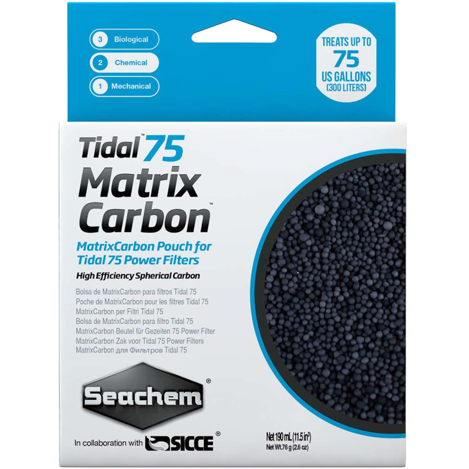 Seachem Tidal 75 Matrix Carbon Pre-Bagged High Efficieny Spherical Carbon