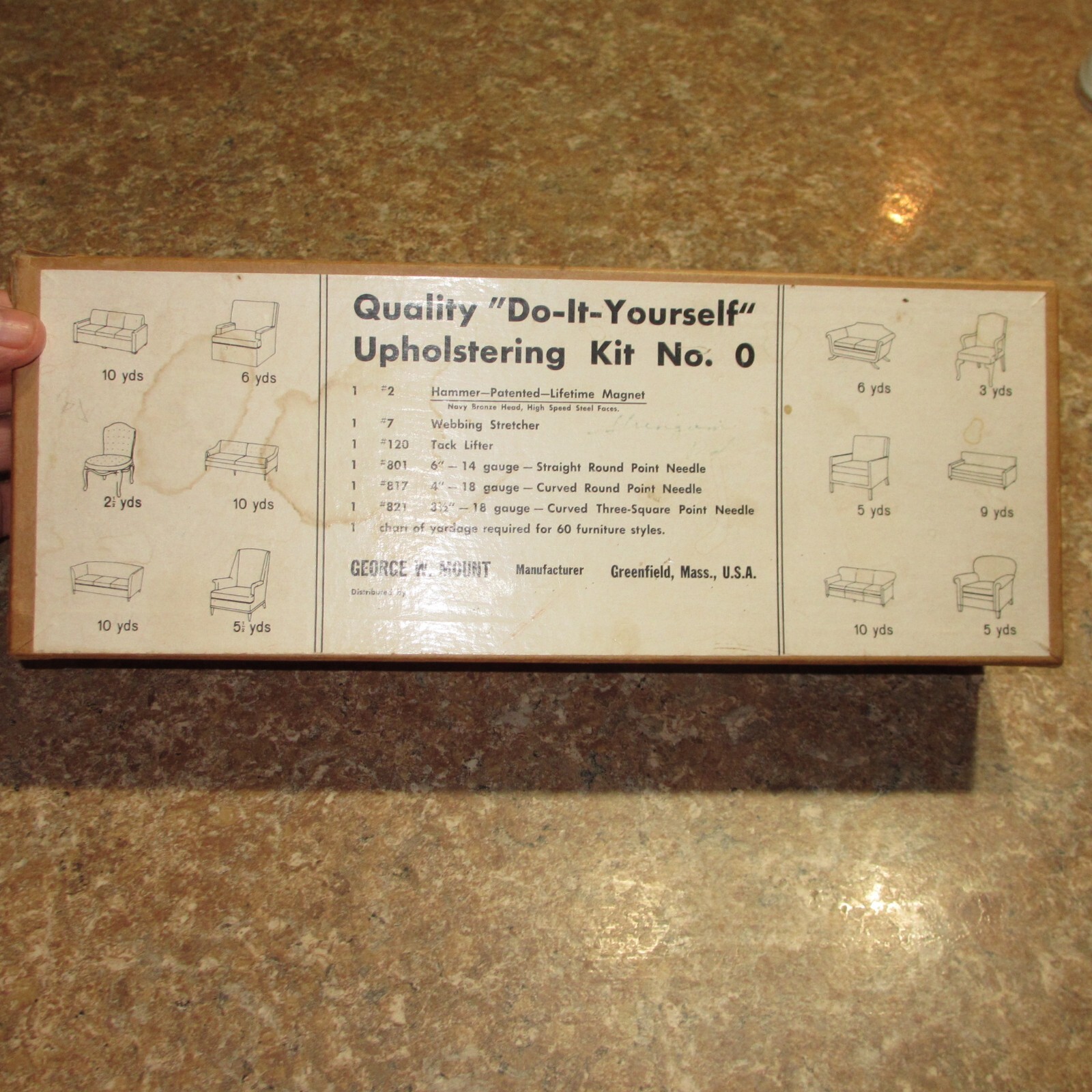Vintage George W. Mount 'Do It Yourself' Upholstering Kit No. 0 Complete +Items