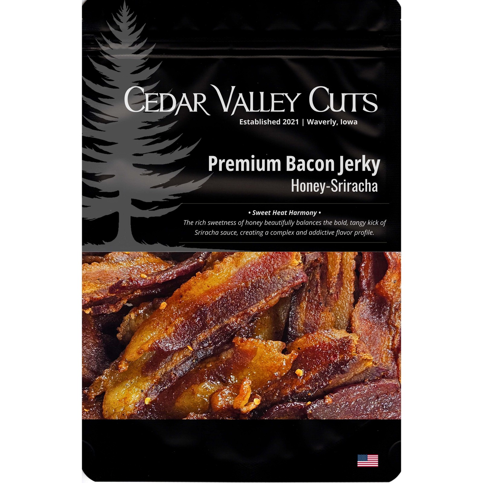 Cedar Valley Cuts: Honey-Sriracha Premium Bacon Jerky