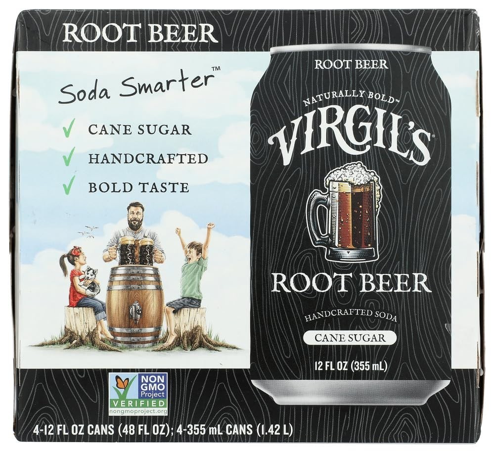 Classic Root Beer 4-Pack Cans - Convenient & Refreshing Beverage Choice