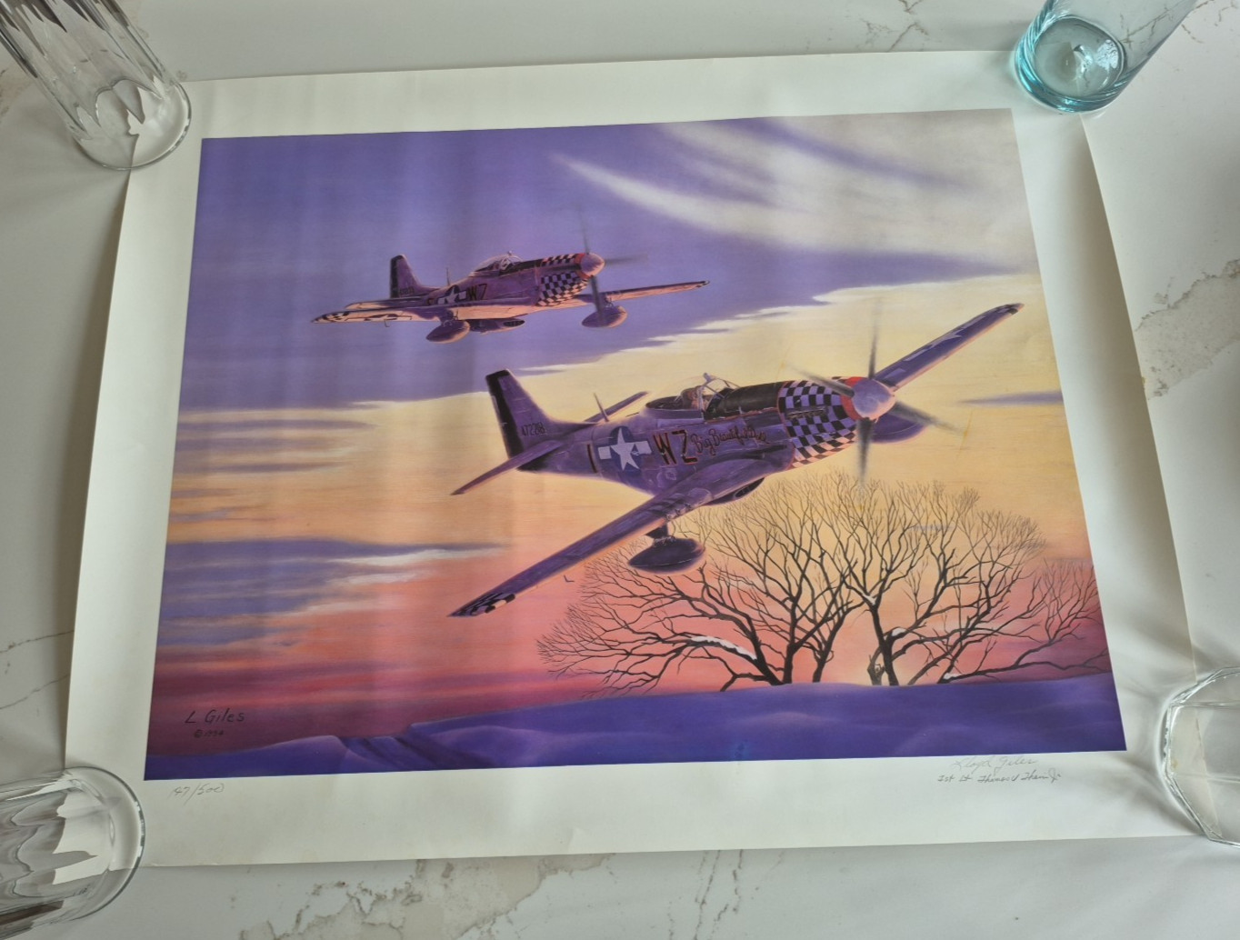 Lloyd Giles "Looking for Jets"  art Big Beautiful Doll Signed WWII Aircraft