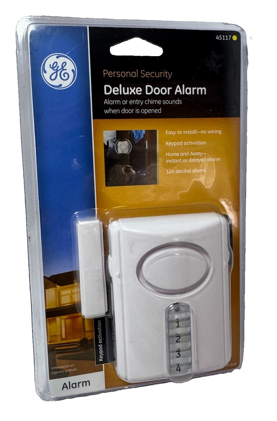 GE Deluxe Door Alarm 45117 Personal Security Entry Chime 120dB New Sealed