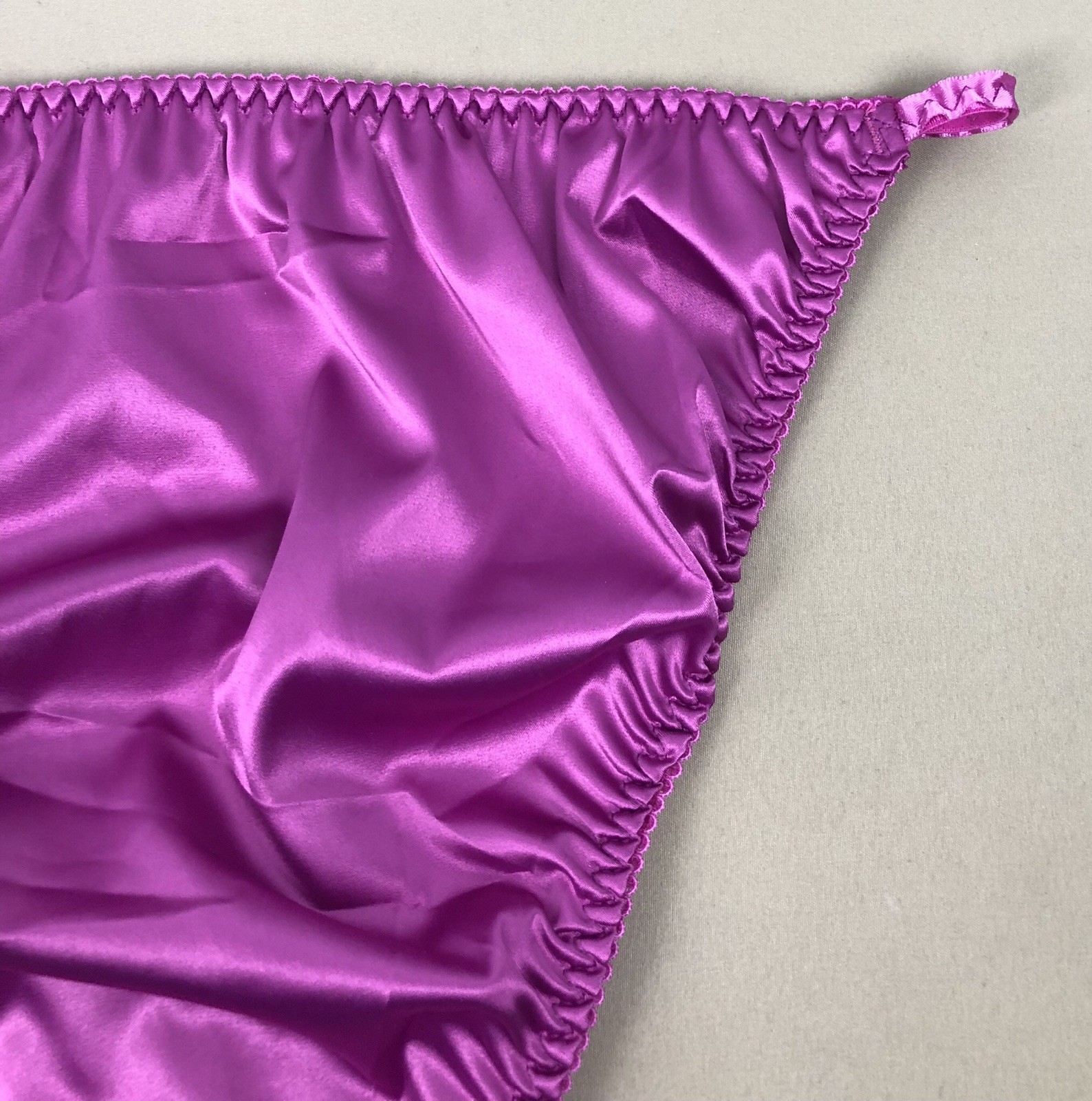 Satin String Panty Magenta M
