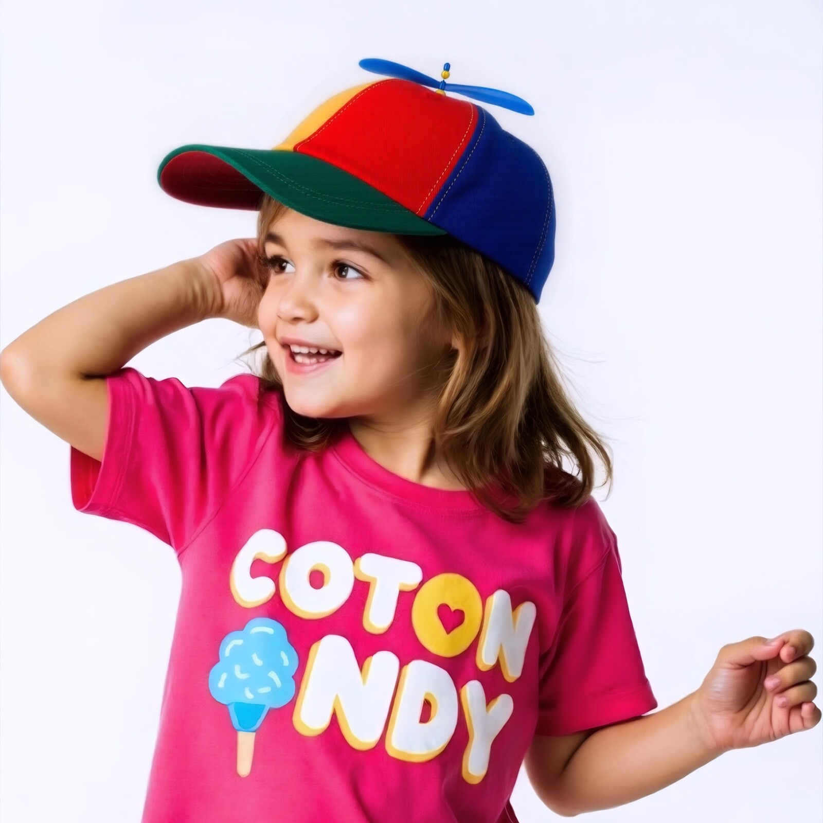 Unisex Rainbow Color Helicopter Propeller Cap Hat School Boy Fancy Dress Cap