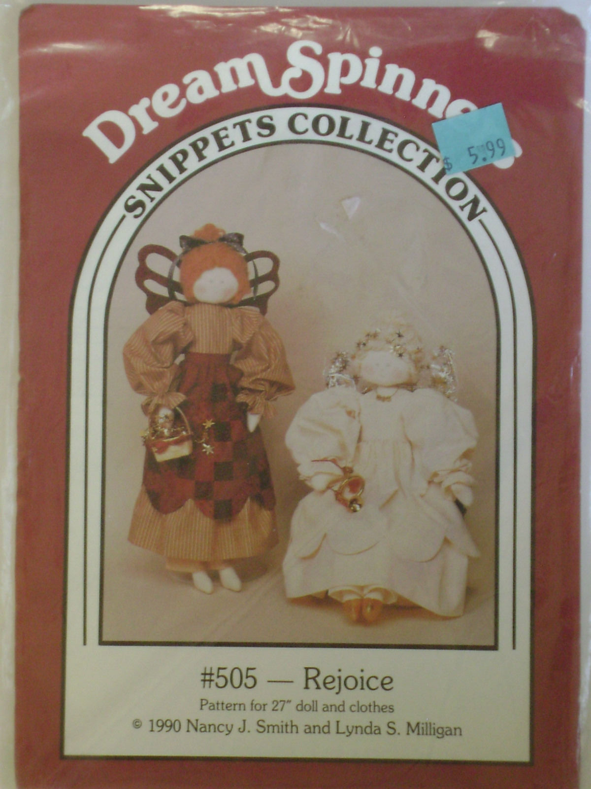 DreamSpinners Snippets #505 REJOICE Christmas Angel 27" Doll Pattern