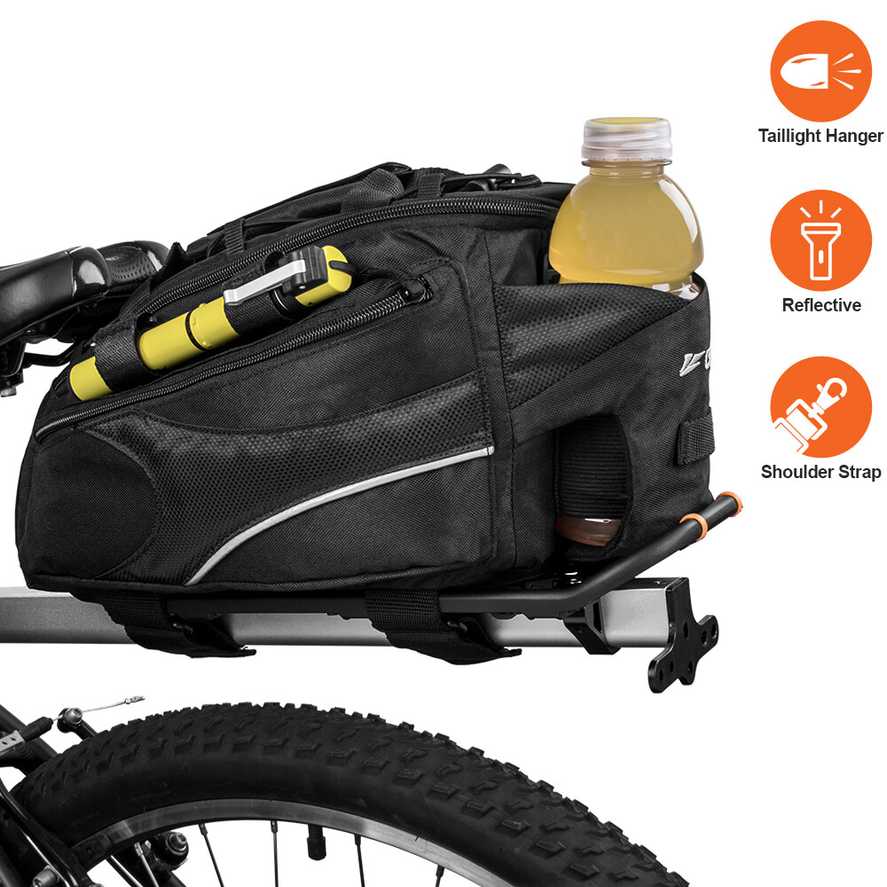 BV Bike Trunk Bag Commute Rear Carrier Seat Pannier Bag Multi-Compartments 10L