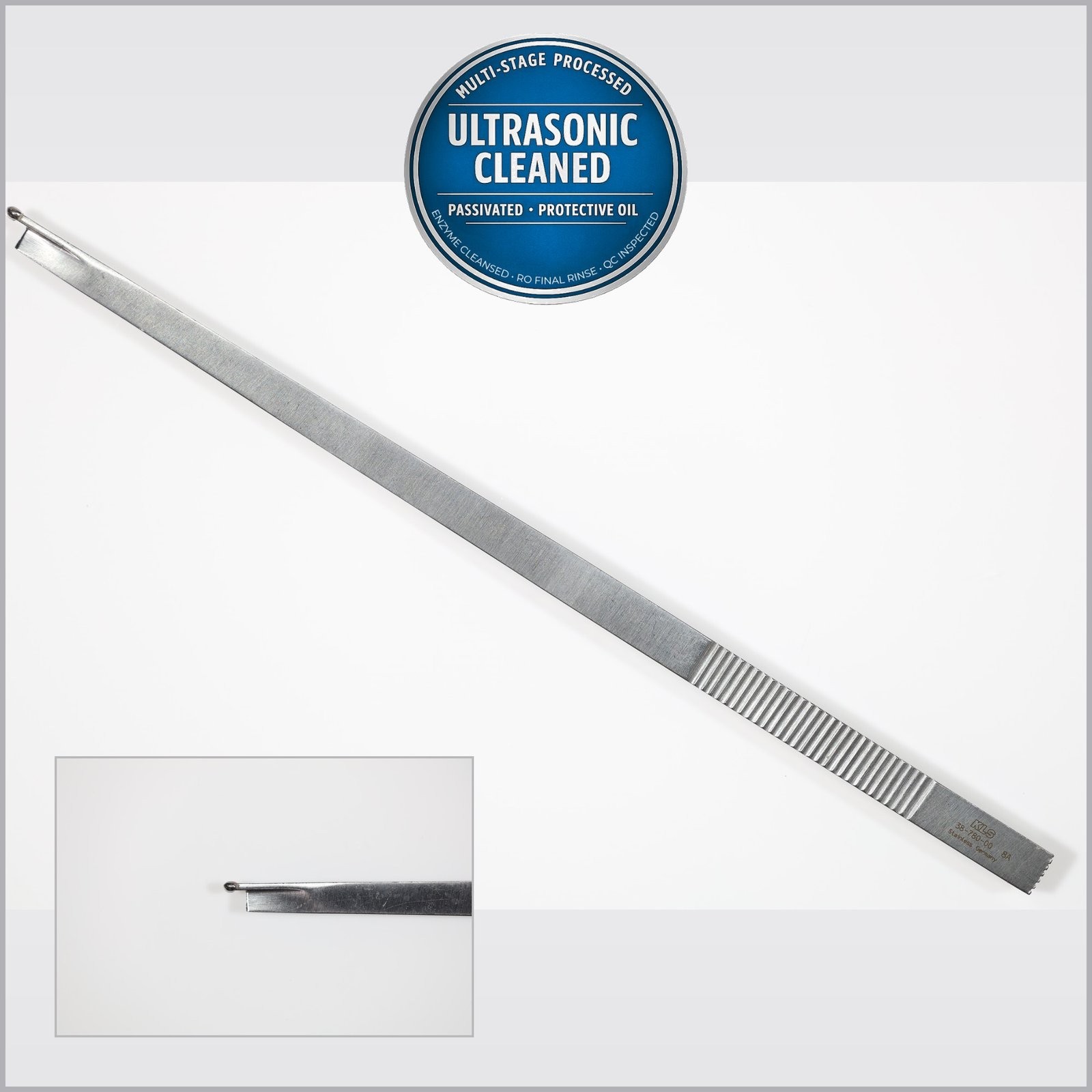 KLS Martin 38-780-00 Bauer Osteotome, Straight, 4mm Wide Blade, 8in