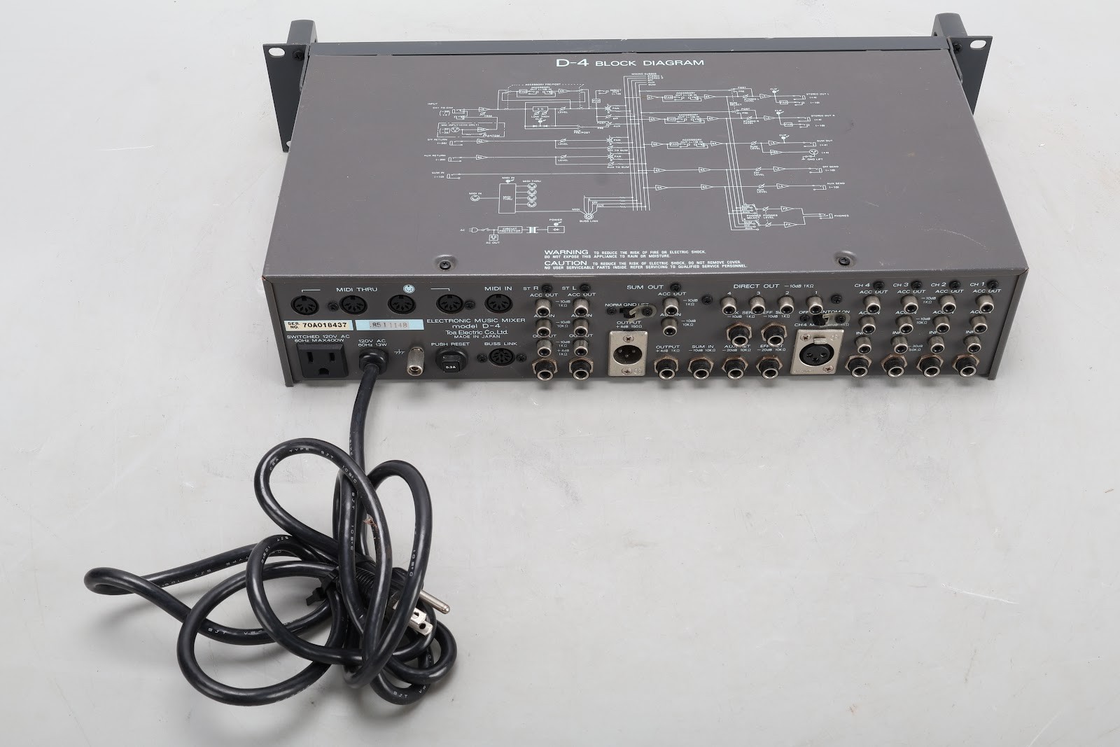 TOA D-4 4-Channel Electronic Music Mixer Preamplifier Equalizer
