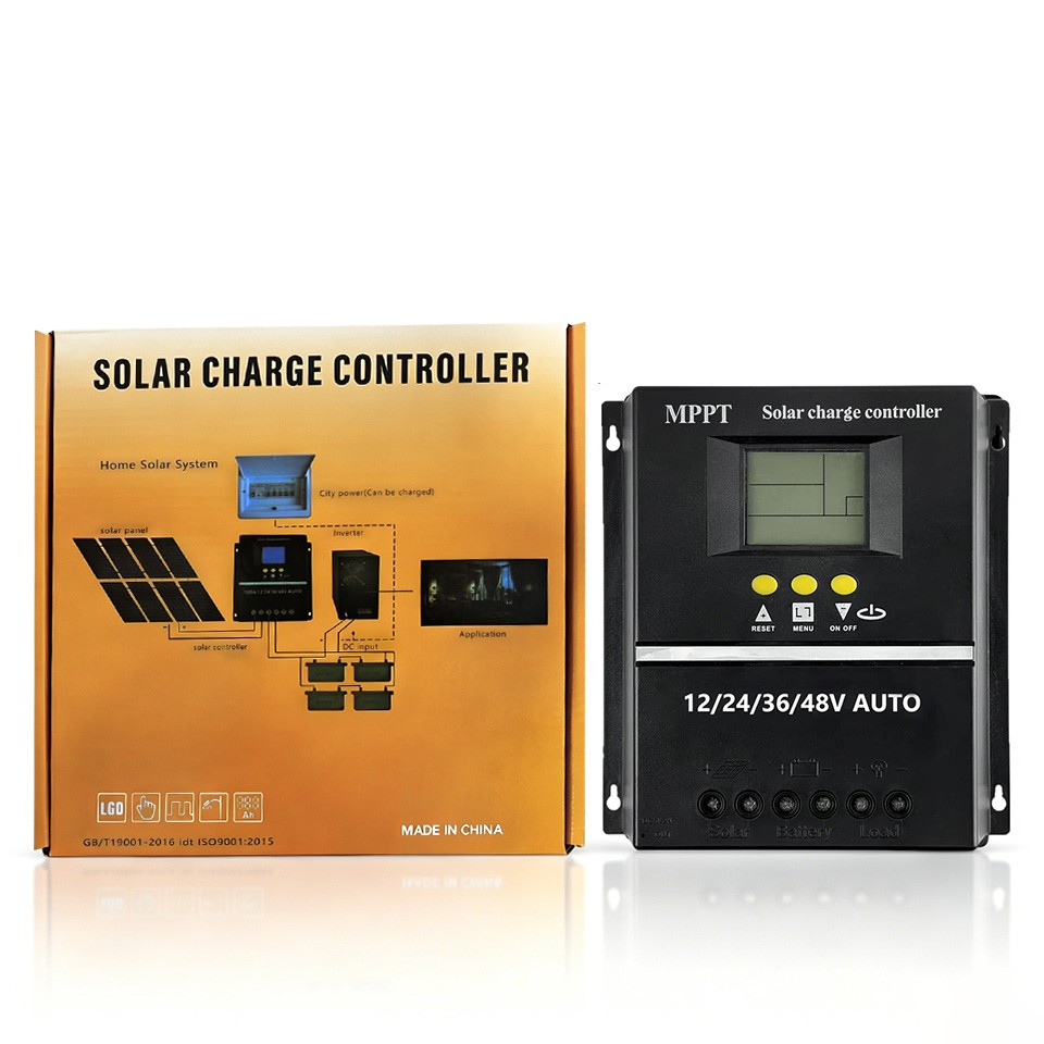 MPPT 12V/24V/36V/48V Solar Charge Controller Tools 100A LCD Dual USB