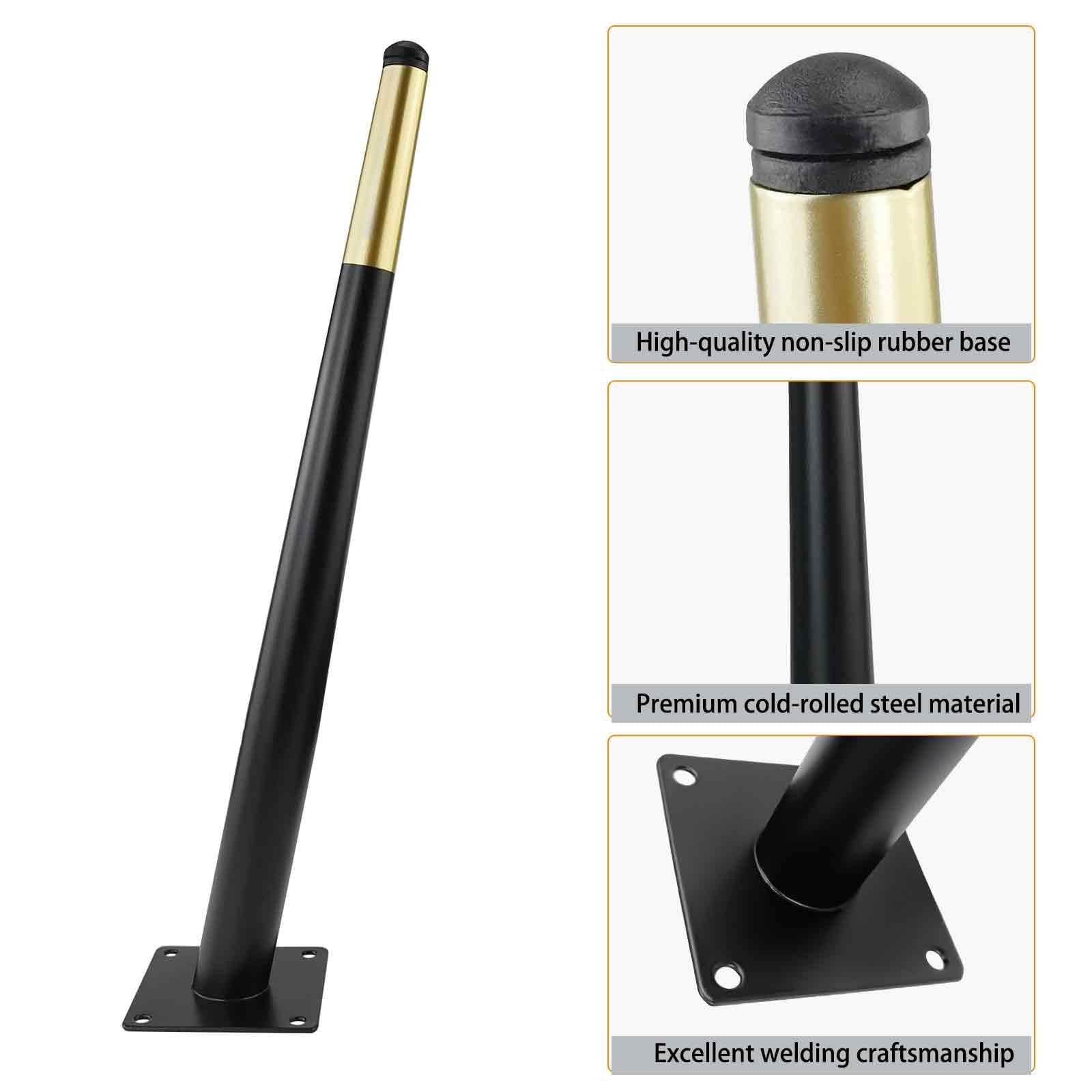 16 Inch Furniture Legs Black and Gold Heavy Duty Metal Replacement Legs for C...