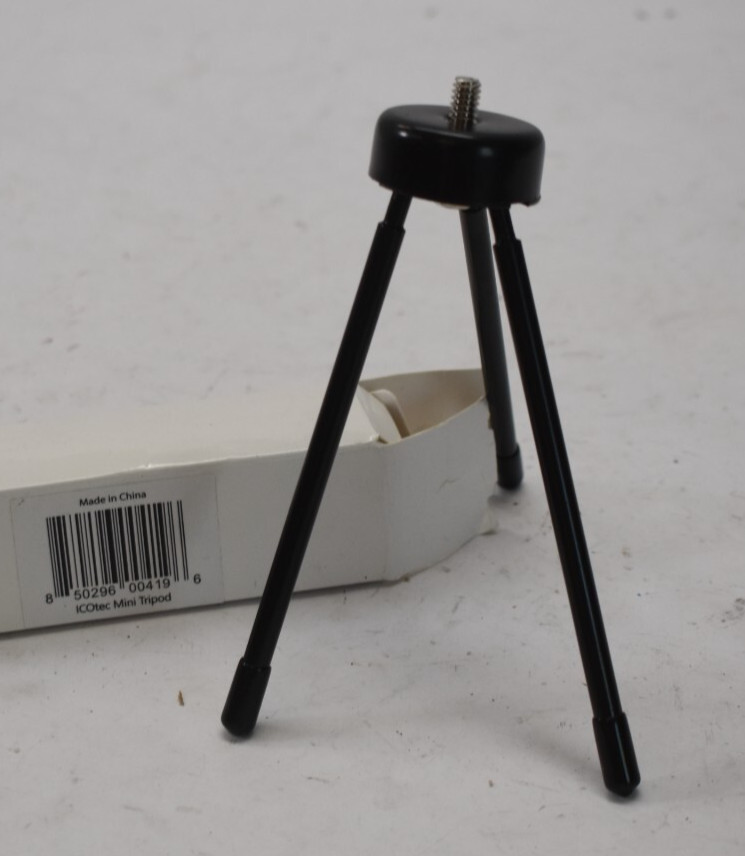 ICOtec Mini Tripod Black 3 Legged Lightweight Portable Allow Steel Device