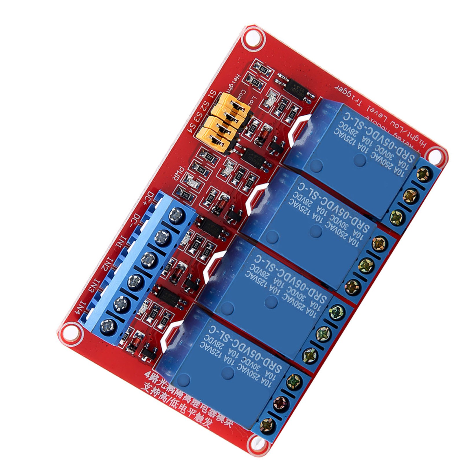 4 Channel Optocoupler Relay Module Board Stable Performance For Projects