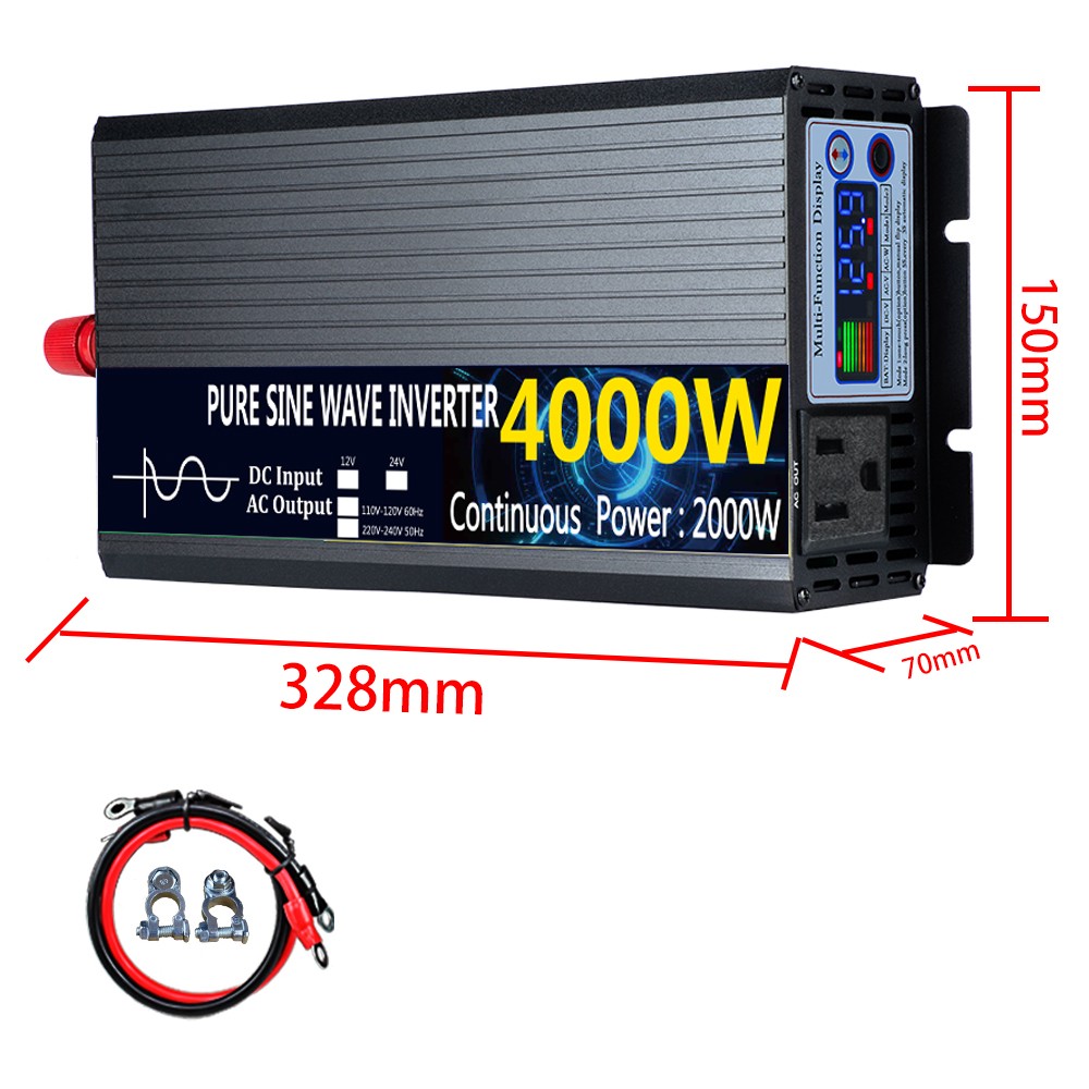 2000W 3000W 4000W 8KW Pure Sine Wave Power Inverter 12V 24V DC to 110V 120V AC