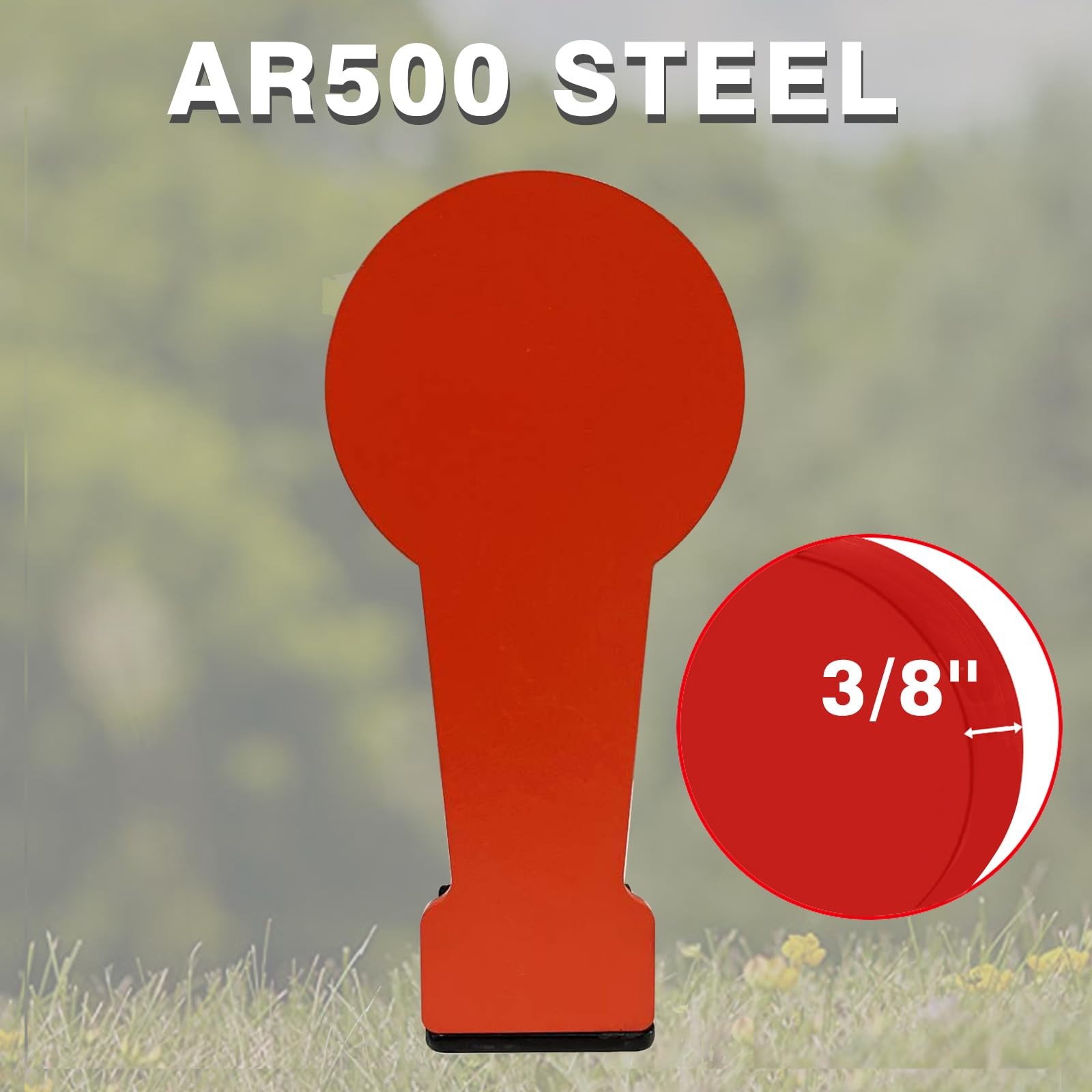 Atflbox 3/8" AR500 12.8'' Classic Popper Steel Shooting Target, 6'' Plate Aut
