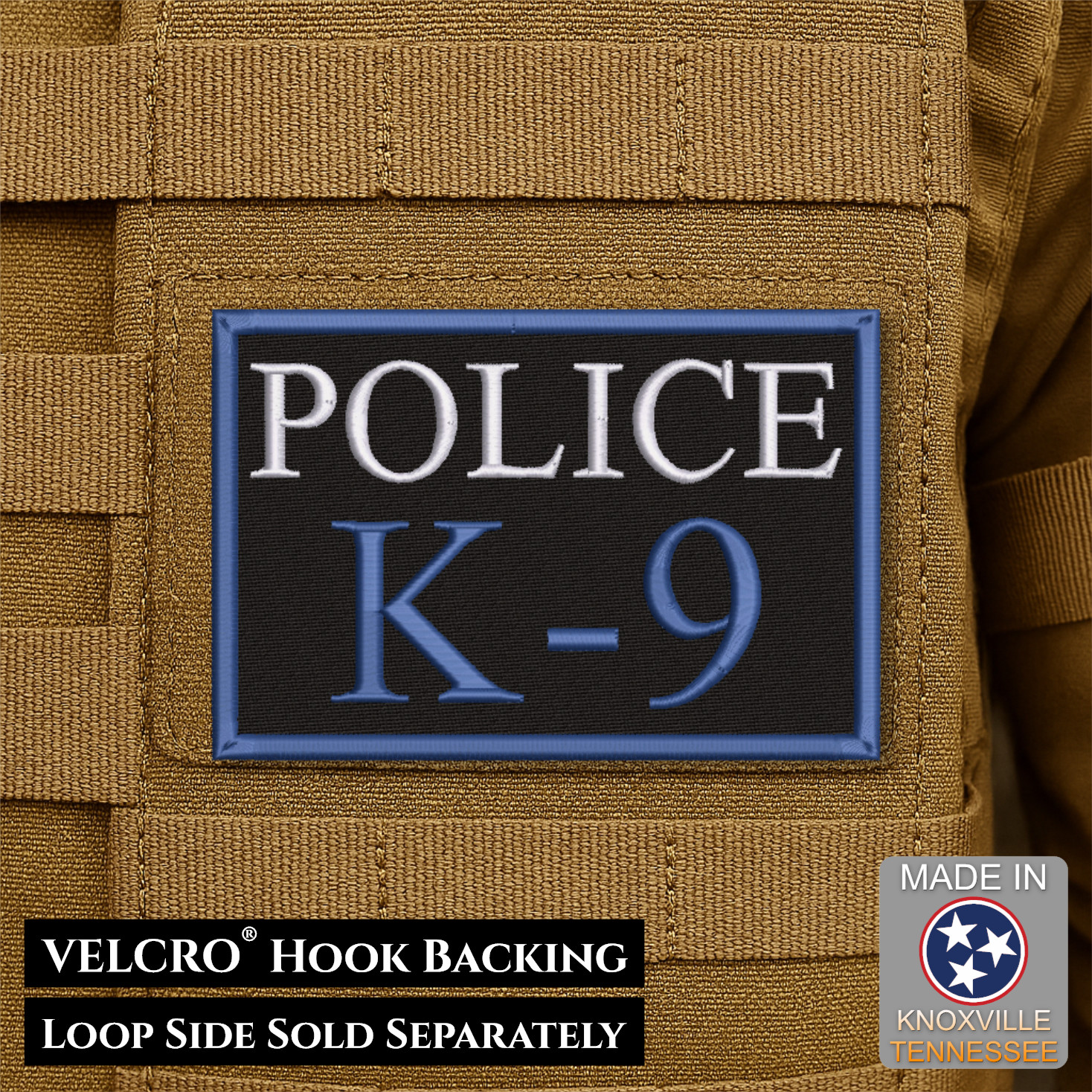 Police K9 Officer Morale Patch, 2x3" Police Dog ID | VELCRO® Brand Hook Fastener