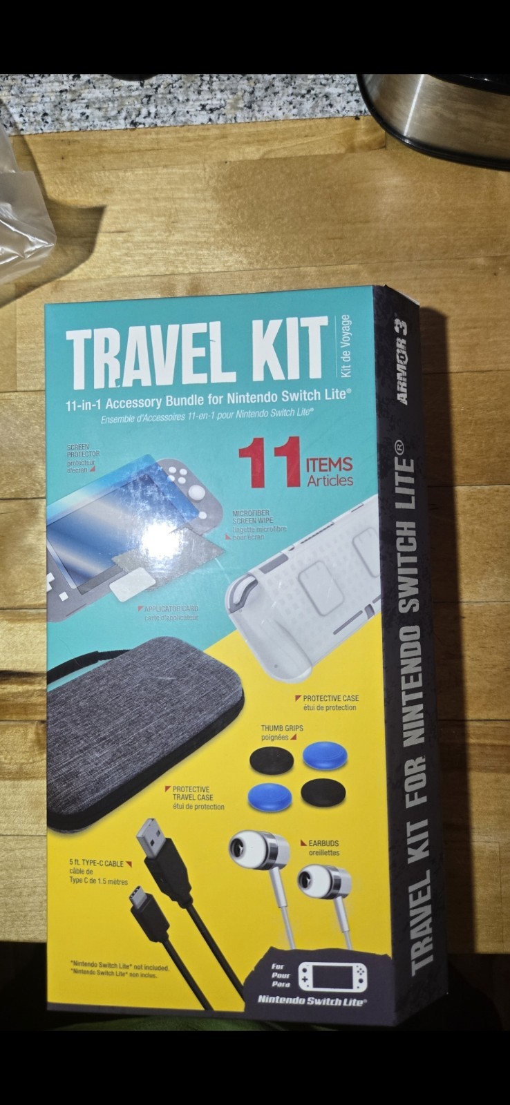 Armor 3 11-in-1 Travel Kit Accessory Bundle for Nintendo Switch Lite Case