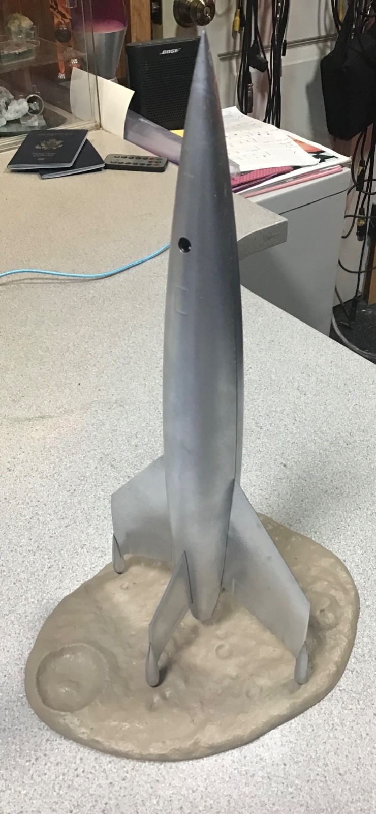 1950’s Concept Luna Rocket Ship - Retro Sci-Fi classic- ASSEMBLED!!! 12” tall!