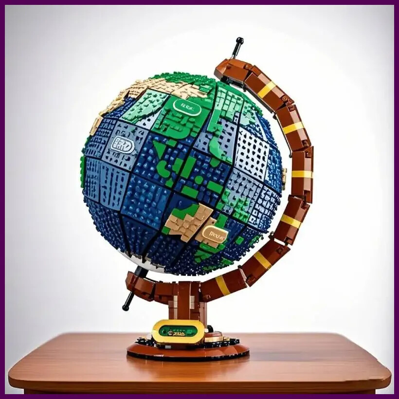 2585Pcs Globe Model High Difficulty Adult Technology Parts MOC Building Block